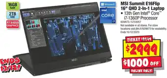 JB Hi-Fi MSI Summit E16Flip 16" QHD 2-In-1 Laptop offer