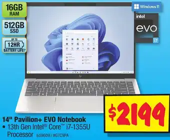 JB Hi-Fi 14" Pavilion+ EVO Notebook offer