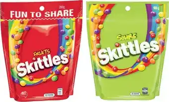 Coles Skittles 190g-200g offer