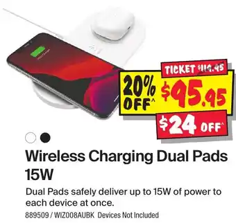 JB Hi-Fi Wireless Charging Dual Pads 15W offer