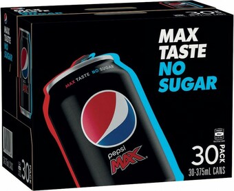 Coles Pepsi Max or Solo Soft Drink 30x375mL offer