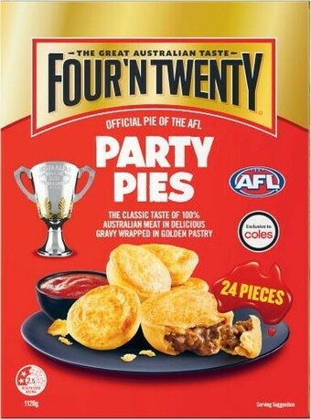 Coles Four’N Twenty Party Pies 24 Pack 1.12kg offer
