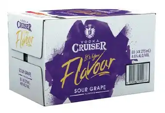 Coles Vodka Cruiser Sour Grape Bottles 24x275mL offer