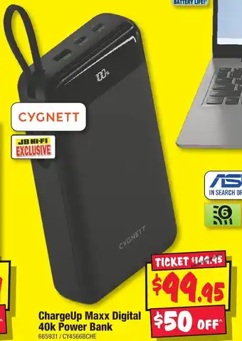 JB Hi-Fi ChargeUp Maxx Digital 40k Power Bank offer