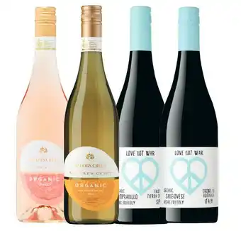 Jacob’s Creek Nature’s Craft Organic Range or Love Not War Organic Range