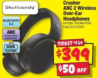 JB Hi-Fi Crusher ANC 2 Wireless Over-Ear Headphones offer