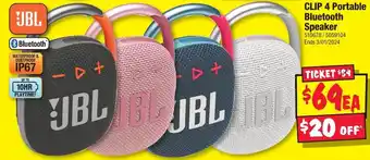 JB Hi-Fi CLIP 4 Portable Bluetooth Speaker offer