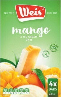 Coles Weis Ice Cream Bars 4 Pack-8 Pack offer