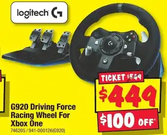 JB Hi-Fi G920 Driving Force Racing Wheel For Xbox One offer