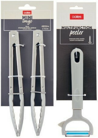 Coles Mini Tongs 2 Pack or Multifunction Peeler