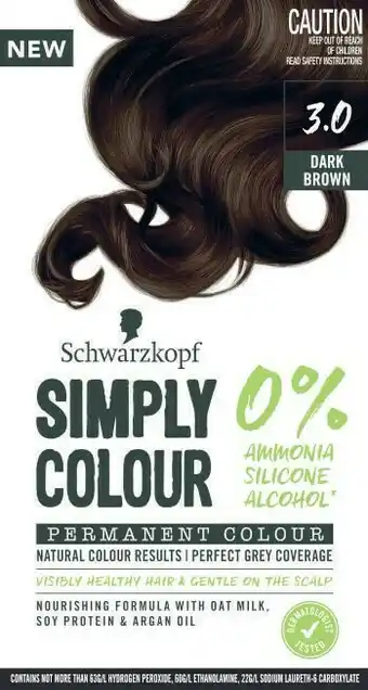 Coles Schwarzkopf Simply Colour Hair Colour 1 Pack offer