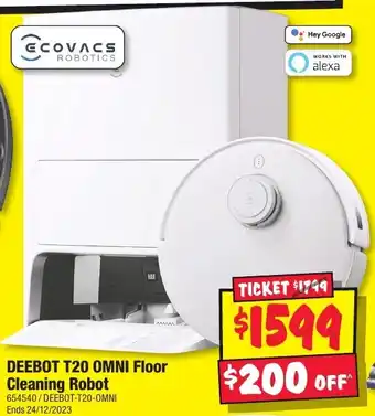 JB Hi-Fi DEEBOT T20 OMNI Floor Cleaning Robot offer