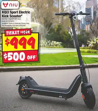 JB Hi-Fi KQi3 Sport Electric Kick Scooter offer