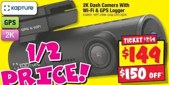 JB Hi-Fi 2K Dash Camera With Wi-Fi & GPS Logger offer