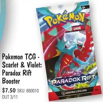 JB Hi-Fi Pokemon TCG-Scarlet & Violet: Paradox Rift Booster offer