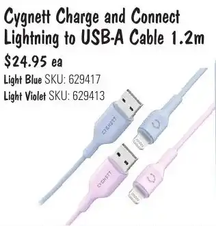 JB Hi-Fi Cygnett Charge and Connect Lightning to USB-A Cable 1.2m offer