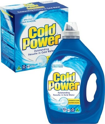 Coles Cold Power Laundry Liquid 1.8 Litre-2 Litre or Powder 2kg offer