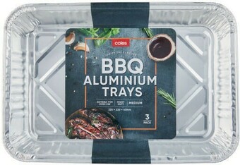 Coles Coles BBQ Aluminium Medium Trays 3 Pack offer