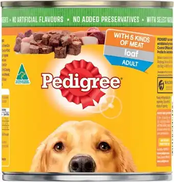 IGA Pedigree wet dog food 700g selected varieties offer