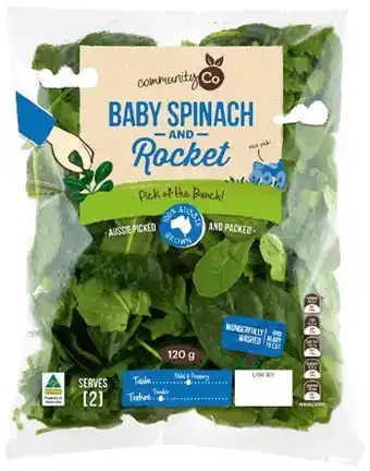 Community co baby spinach & rocket 120g
