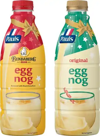 IGA Pauls original or bundaberg rum egg nog 1 litre offer