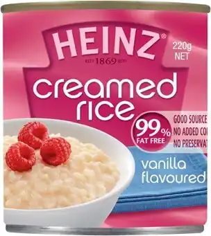 IGA Heinz creamed rice 220g offer