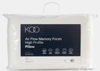 Spotlight Koo air flow memory foam high profile pillow offer