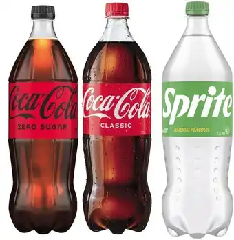 Coles Coca-cola, fanta or sprite soft drink 1.25 litre offer