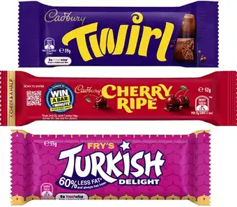 Coles Cadbury chocolate bar 30g-60g offer