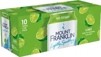 Coles Mount franklin lightly sparkling water cans 10x375ml offer