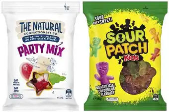Coles The natural confectionery co. 180g-230g, sour patch 190g or pascall candy 180g-300g offer