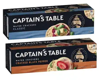 Coles Captain's table water crackers 125g offer