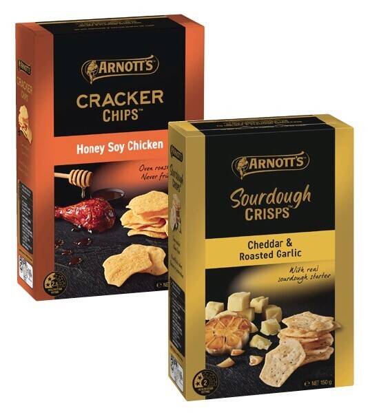 Arnott's cracker chips, sourdough or flatbread dipper crackers 130g