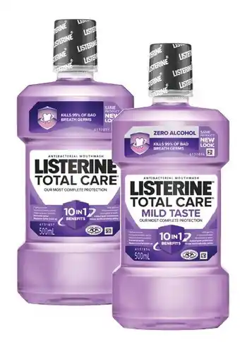 Coles Listerine total care or total care zero mouthwash 500ml offer