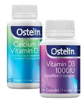 Coles Ostelin calcium & viamin d3 tablets or vitamin d3 1000iu capsules 130 pack offer
