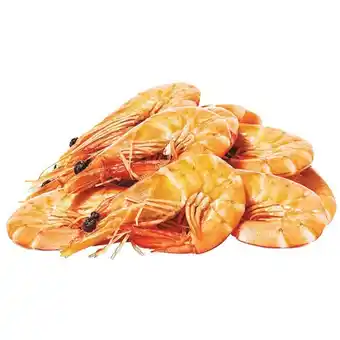 Fresh medium australian cooked crystal bay banana prawns