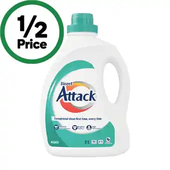 Woolworths Biozet attack laundry liquid 2 litre or powder 2 kg offer