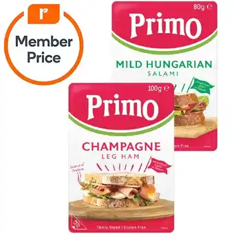 Woolworths Primo sliced meats 80-100g – from the fridge offer