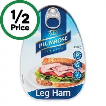 Woolworths Plumrose leg ham 450g offer
