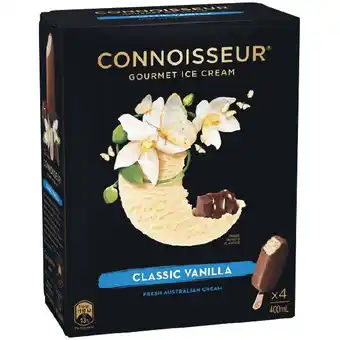 Woolworths Connoisseur ice cream sticks 360-456ml pk 4-6 – from the freezer offer