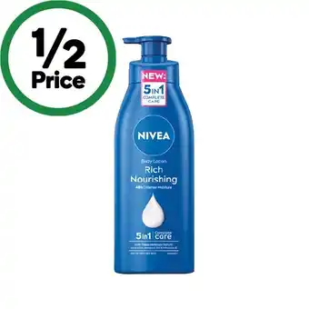 Woolworths Nivea rich nourishing body lotion 400ml offer