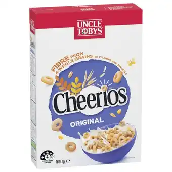 Woolworths Uncle tobys cheerios 450-560g offer
