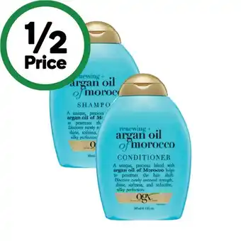 Woolworths Ogx shampoo or conditioner 385ml offer