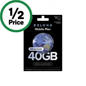Woolworths Belong $35 voice simδ offer