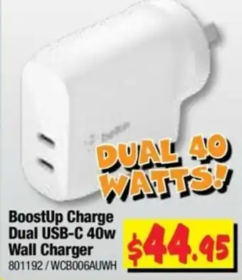 JB Hi-Fi BoostUp Charge Dual USB-C 40W Wall Charger offer