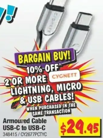 JB Hi-Fi Armoured Cable USB-C to USB-C offer