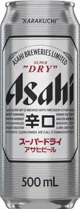 Coles Asahi super dry cans 6x500ml offer