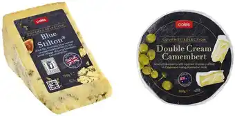 Coles Coles gourmet selection cheese 150g-265g offer