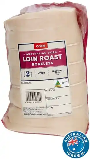 Coles Coles australian pork loin roast boneless offer