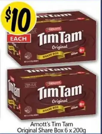 Not Quite Right Arnott's Tim Tam Original Share Box 6 x 200g offer